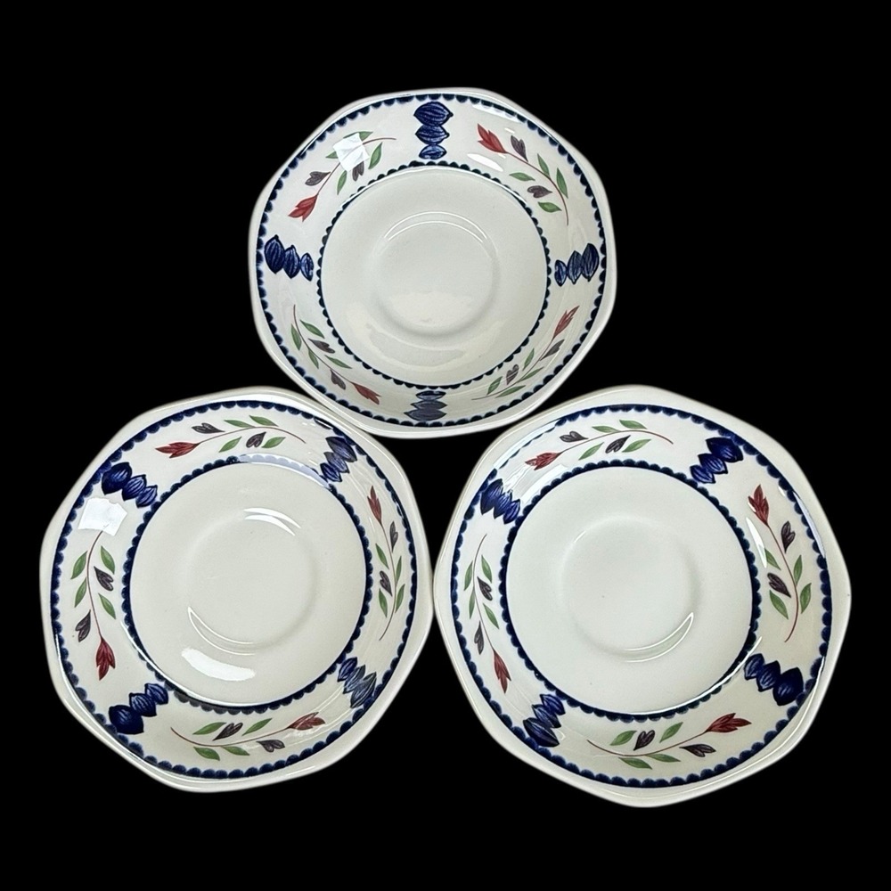 Adams Lancaster Ironstone 5 3/4" Saucers Set Of 3